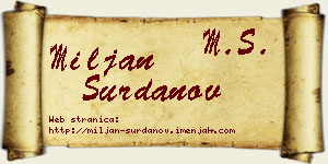 Miljan Surdanov vizit kartica